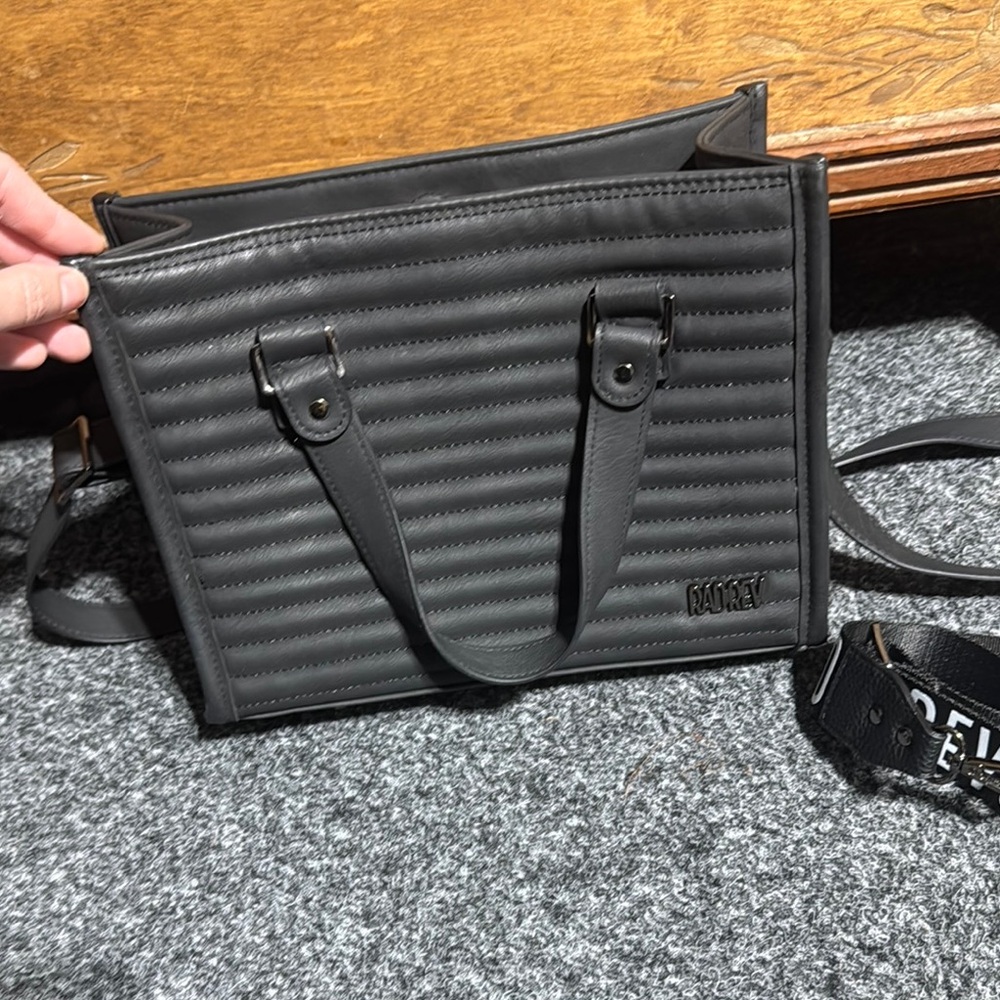 Black Quilted Mini Bag with Double Handles